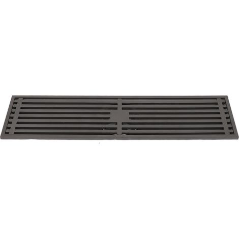 Caniveau de douche linéaire rectangulaire 11.8in en acier inoxydable gris anthracite avec grille à motif rectangulaire anti-odeur (1/5)