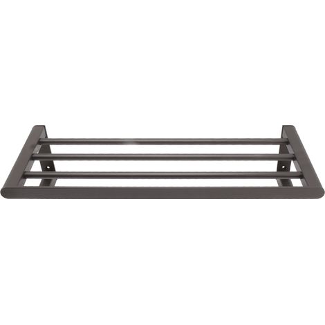 Wandmontierter Handtuchhalter aus Aluminium fürs Badezimmer, schwarz, Bohren erforderlich (1/5)