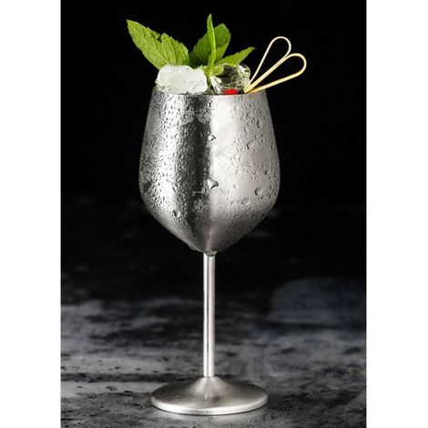 Verres à vin rouge en acier inoxydable de 500ml, tasses à jus, à boissons, outils de cuisine de fête, argent (1/5)