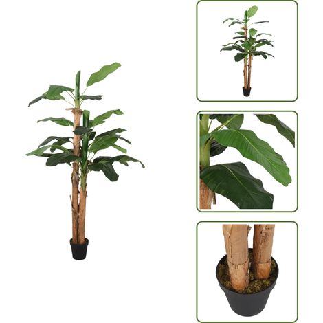Albero artificiale - vidaXL Albero di Banano Artificiale 19 Foglie 180 cm Verde - Banano artificiale verde