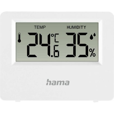 Hama Thermometer und Hygrometer Ebro, digital, für innen oder außen, Weiß Termoigrometro 00222222
