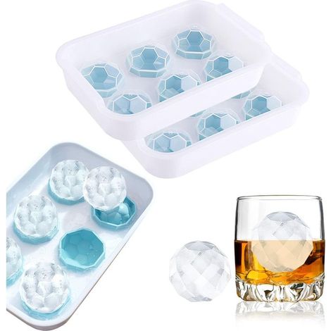 Bac à glaçons SiliCône, 2 pièces Moule à glaçons avec Couvercle, Glaçon Diamant de 50 mm, 6 Moules à glaçons pour Gelée Lait Jus Cocktails Whisky, sans BPA-Fei Yu (1/5)