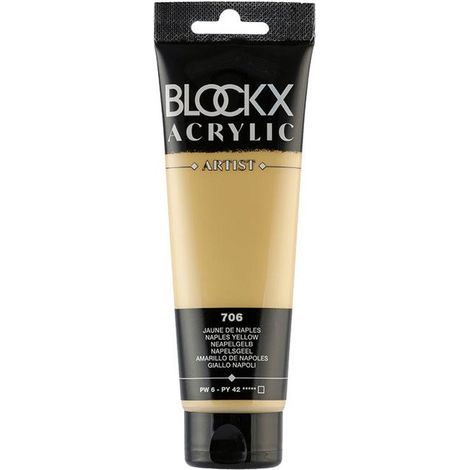 Peinture acrylique - Jaune de Naples - 706 - BLOCKX Artist - Qualité beaux-arts - Tube 120ml