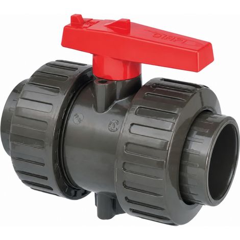Kugelhahn mit doppelter Verbindung PVC HTA D.25