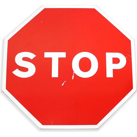 Señal Outlet Cartel STOP en Metal Rojo 60x60cm Original