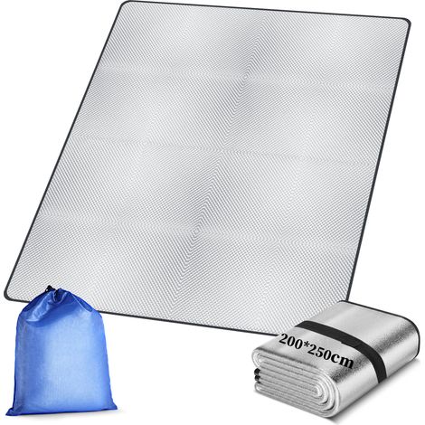 Tapis Isolant Camping 200 x 200 cm Tapis de Sol Isolant en Aluminium (1/4)