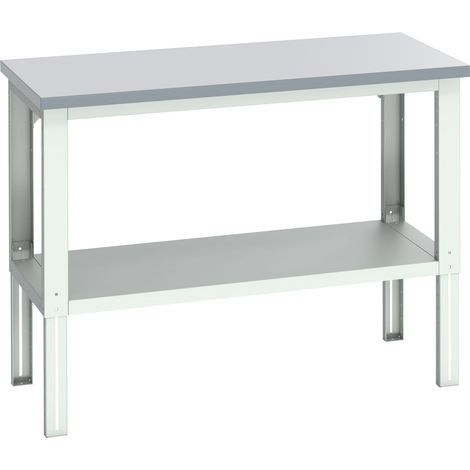 Bott 41003677.16V Cubio Adjustable Bench with Shelf, Laminate Top 1500 x 750mm