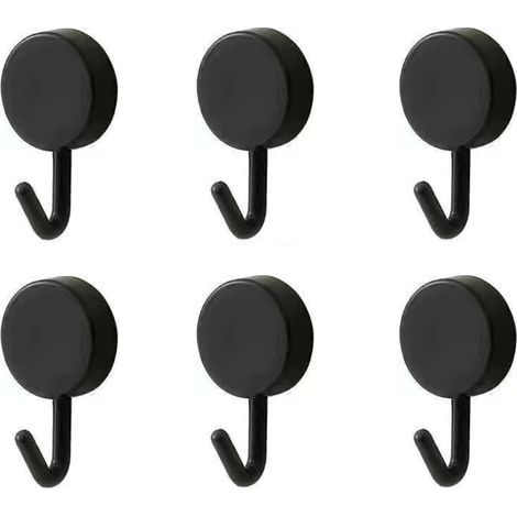 Ganci adesivi, graziosi ganci da parete decorativi per appendere reggiseni, cappelli, asciugamani e chiavi, 6 pezzi, nero (1/3)