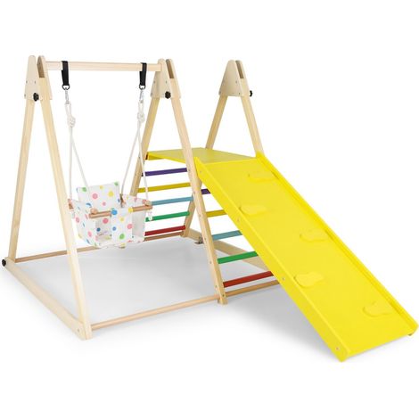 4-in-1 Montessori-Kletterset mit Schaukel und Rampe