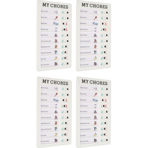 Tableau mémo détachable en 4 pièces avec 10 cartes pour liste de tâches ménagères, idéal pour la maison et le bureau. (1/5)