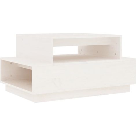 Maison Exclusive - Couchtisch Weiß 80x55x40,5 cm Massivholz Kiefe