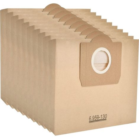 10 bolsas para aspiradora Karcher 6.959-130.0 (WD 3, WD 3 P y WD 3 Premium), bolsas de filtro de papel A 2201/2204/2504 (1/5)