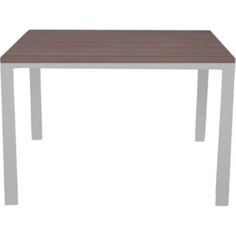 Mesa rectangular 120x80 con estructura blanca y tapa de alerce gris Monster