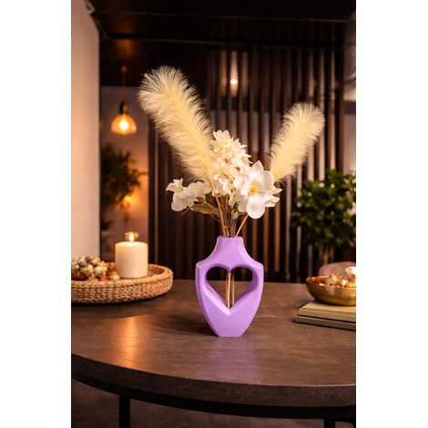 Vase Imprimé en 3D en Forme de Cœur en PLA Durable pour Fleurs Séchées et Artificielles - PANGIVO