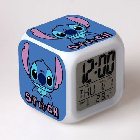 KLVGTIFS PU – Digitaler Wecker – Stitch – Blau – LED-Nachtlicht – USB-aufladbar – Smart (1/5)