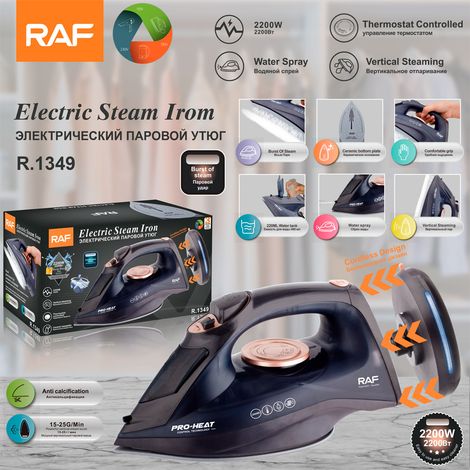 Fer à repasser électrique aux normes européennes - Fer à vapeur portable pour usage domestique - Détachable et sans fil (1/5)