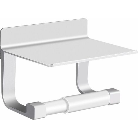 royaluxe - Porte Papier Toilette Derouleur Papier Toilette Adhésif Fort Porte-Papier Toilette, Auto-adhésif, Aluminium,(1pcs, Argent) (1/5)