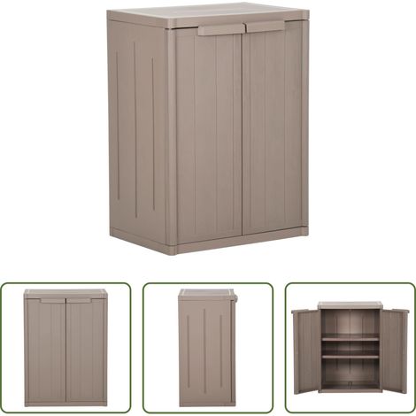 vidaXL Holzoptik -  Gartenschrank Braun 65x45x88 cm PP Holz-Optik (1/5)