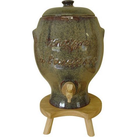 Vinaigrier - DUHALLE - 0327 - Céramique - 4 L - Support bois