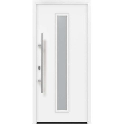 Hörmann Ecostar Haustür "ISOPRO IP 020S", verkehrsweiß (RAL 9016), 110 x 210 cm (B x H), DIN Links