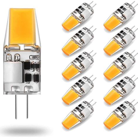 Ampoules LED G4 5W, ampoules LED 5W pour remplacer les ampoules halogènes 50W, ampoules LED G4 3000K avec lumière blanche chaude, 500LM, 12V AC/DC, sans scintillement, ensemble de 10 pièces. (1/5)