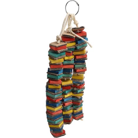 Jouets à mâcher pour perroquets, blocs de bois colorés suspendus, jouets à détruire, accessoires pour animaux de compagnie (1/5)