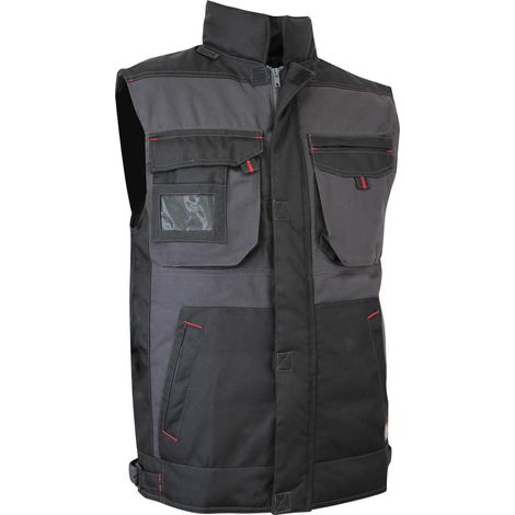 LMA – Bodywarmer de travail bicolore gris nuit/noir 3XL – Isolation efficace – Matelassage polyester – Poche poitrine zippée (1/5)