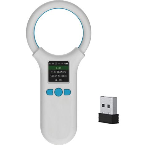 Lecteur puce animal RFID W91A scanneur identifiant chat chien EMID FDX-B ISO11784/85 BT USB 2.4G portatif 500 données 1.44" TFT LCD (1/4)