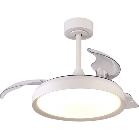 Plafonnier design, Ventilateur plafond LED MISTRAL MINI Blanc en Metal, MANTRA (1/5)