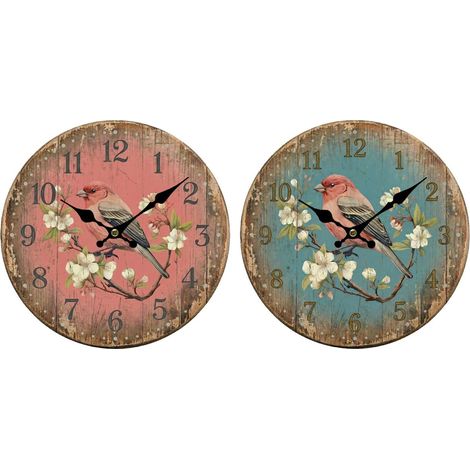 Relojes de pared de pájaro vintage 34 cm, set de 2 (1/3)