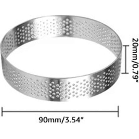 10 runde Tarteringe (9 cm Durchmesser) mit Löchern – Fruchtdessertform – Silber (1/5)