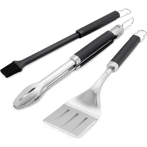 Set di 3 utensili weber precision pinza paletta e forchettone impugnatura in gomma