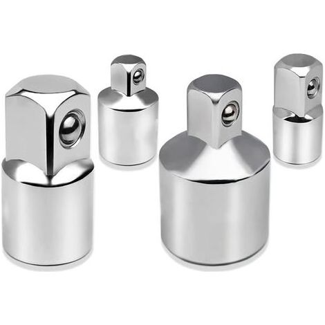 Jeu de 4 adaptateurs à cliquet 1/2' à 3/8', 3/8' à 1/4', acier chrome vanadium – Billes autobloquantes – Pour douilles et embouts (1/4)