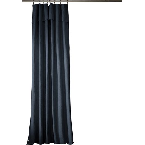 Rideau ajustable + 8 anneaux pince 140 x 270 cm Sixtine bleu nuit (1/3)
