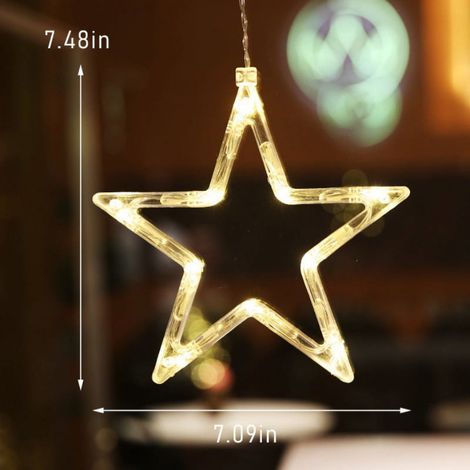 Guirlande Lumineuse Pour Fenêtre - Décoration De Noël Intérieure Et Extérieure - Avec Ventouse - LED Blanc Chaud - 50 cm - 1 Pièce (1/5)
