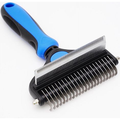 Pettine aperto per animali domestici, pettine per la toelettatura dei cani, accessori speciali per la pettinatura dei cani, pettine per peli di gatto, per uso animale (17 denti districanti + 67 denti 