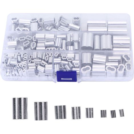250pcs Aluminum Ferrule Set 8 Aperture Double-Drum Crimp Cable Cord (1/5)