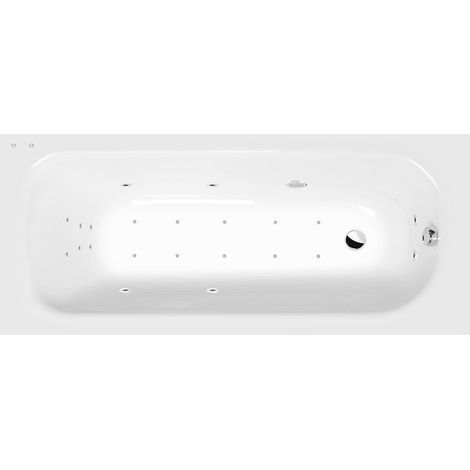 EBRO Baignoire balnéo, 170x75x39cm, Attraction Hydro-Air, chrome (1/4)