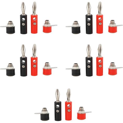 Pack of 10 pairs of 4mm male and female banana plugs for model cars (1/5)