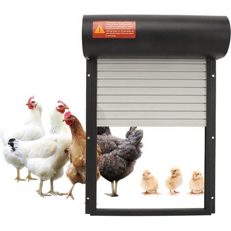 Porte Automatique de Poulailler, Minuterie à énergie Solaire avec Affichage LED pour la sécurité des Volailles, Ferme D'oies Canard, Construction en Métal et Plastique (Noire) Noire - (1/5)