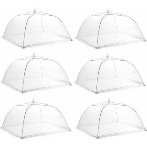 Juego de 6 tiendas de campaña de malla y encaje para proteger los alimentos, de 43 cm (17 pulgadas), ideales para picnics, barbacoas y sombrillas. (1/5)