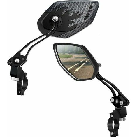 Rétroviseurs pour Vélo, [Version Améliorée] Deux Rétroviseurs pour vélo de Montagne Réglables en Verre de la Lentille en Verre de Sécurité PCS HD, Rétroviseur en Verre Ajustable en Verre