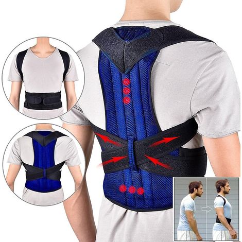 Correcteur de posture dos et taille, ceinture de correction ajustable pour adulte, ceinture de maintien de la taille, soutien des épaules et des lombaires, gilet de soutien de la colonne vertébrale bl (1/5)