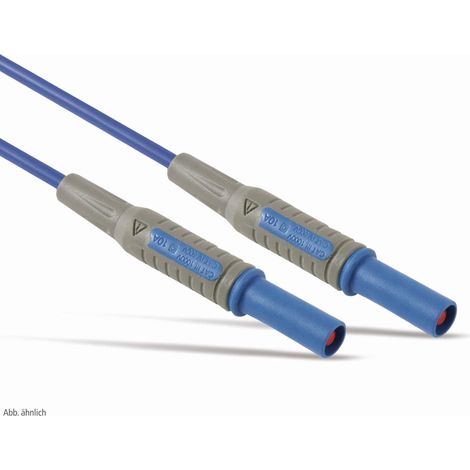 Messleitung, 2x Sicherheitsstecker, 4mm, 18AWG, blau, 0,5m, Multimeter Messleitung, Messleitung für Multimeter