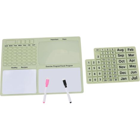 Calendrier Magnétique en Silicone, Tableau d'affichage Réutilisable avec Stylo, Calendrier de Réfrigérateur Détachable pour 2025 2026 2027 (1/5)