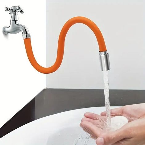 Tuyau d'extension de robinet à 360° (1 pièce), flexible en cuivre, flexible et coudable. (1/5)