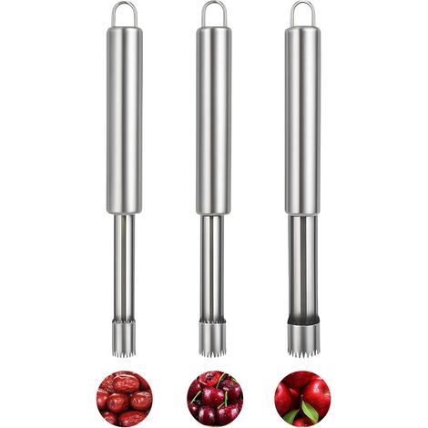 PCS Vide Pomme Vide-Pomme en Corer Trancheuse Coupe-fruits Dénoyauteur à Gadgets de Cuisine pour Maison Poires Poivr 3 Acier Inoxydable (1/5)