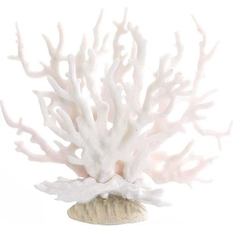 Plantes artificielles pour aquarium - Corail artificiel en silicone - Décoration d'aménagement paysager - Blanc