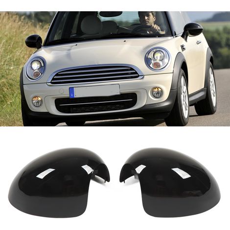 Spiegelkappen in Hochglanzschwarz, paarweise erhältlich, kompatibel mit Mini Cooper R55 R56 R57 R58 R59 R60 R61 (Hochglanzschwarz). (1/5)