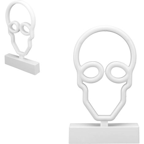 Veilleuse néon avec support, lampe LED néon en forme de crâne pour chambre, bar, décoration murale (1/5)